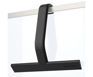 dancemoon JustHang Shower Squeegee, All-in-One Piece Silicone Squeegee with Built-in Hook, Streak-Free Cleaning for Shower Doors, Windows, Mirrors, Tiles, Cars, 25 cm, Black