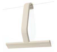 dancemoon JustHang Shower Squeegee, All-One-Piece Soft-Touch Silicone Squeegee with Built-in Hook, Streak-Free & No-Squeak Cleaning for Shower Doors, Windows, Mirrors, Tiles, Cars, 25 cm, Light Taupe