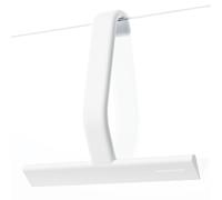 dancemoon JustHang Shower Squeegee, All-One-Piece Soft-Touch Silicone Squeegee with Built-in Hook, Streak-Free & No-Squeak Cleaning for Shower Doors, Windows, Mirrors, Tiles, Cars, 25 cm, White