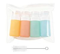 dancepandas 4 Pcs Squeeze Bottle, 60 ml Ketchup Bottles With Twist On Cap Lids,Salad Dressing Bottle,Sauce Bottle Squeeze,Mini Portable Silicone Sauce,Includes Brush and Bags