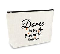Dancer Dance Lover Gift Cosmetic Bag Dance Teacher Gift Recital Ballet Tap Dancer Gifts Makeup Bag for Women Dancing School Cheer Team Gifts for Girls Christmas Birthday Present