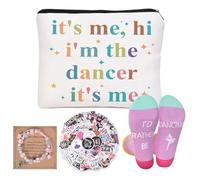 Dancer Gifts for Women In Bulk,Dance Recital Gifts for Girls Including Makeup Bag,Socks,Stickers,Dance Bracelet for Dance Lover Team and Teenagers,Girls Dance Party Favors with Zipper Bag Cosmetic Bag