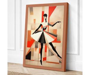 Dancer in Motion Art Deco Canvas Wall Art Print 30x20 Inch | Ready to Hang, Gallery Wrapped, Fade-Resistant Inks, Securely Packaged, UK Made