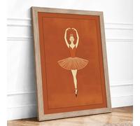 Dancer in Pirouette Art Deco Framed Wall Art Print A1 Oak
