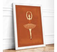 Dancer in Pirouette Art Deco Framed Wall Art Print A3 (42×29.7cm) White, Wall Decor for Living Room, Bedroom, Office & Home, Ready to Hang, Art Gift