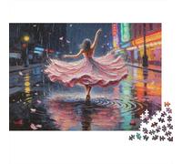 Dancer in The Rain, Pink Dress Jigsaw Puzzles for Adults Interesting Puzzles 1000 Jigsaws Impossible Puzzle Home Decoration Gifts 70x50cm/1000pcs