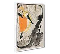 Dancer Jane Avril By Henri De Toulouse-Lautrec Canvas Print | Gallery Wrapped 30mm Frame Wall Art | 30x20 inches | Ready to Hang | Impressionist People Picture | Living Room Bedroom Lounge Office