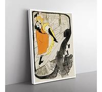 Dancer Jane Avril By Henri De Toulouse Lautrec Classic Painting Canvas Wall Art Print Ready to Hang, Framed Picture for Living Room Bedroom Home Office Décor, 76x50 cm (30x20 Inch)