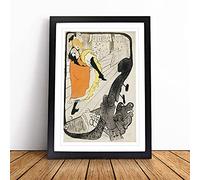 Dancer Jane Avril By Henri De Toulouse-Lautrec | Framed Wall Art Print | Modern Home Decor Picture | Ready to Hang Artwork for Living Room, Bedroom, Kitchen or Office | Multiple Sizes