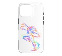 Dancer Line Art Colorful Electric Dance Motion Graphic Case for iPhone 16 Pro