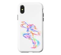 Dancer Line Art Colorful Electric Dance Motion Graphic Case for iPhone X/XS