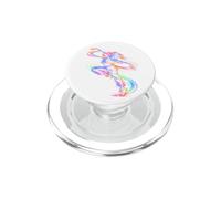 Dancer Line Art Colorful Electric Dance Motion Graphic PopSockets PopGrip for MagSafe