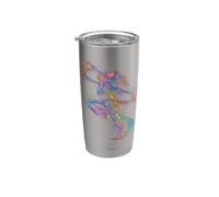 Dancer Line Art Colorful Electric Dance Motion Graphic Stainless Steel Insulated Tumbler