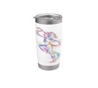Dancer Line Art Colorful Electric Dance Motion Graphic Stainless Steel Insulated Tumbler