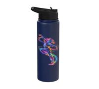 Dancer Line Art Colorful Electric Dance Motion Graphic Stainless Steel Insulated Water Bottle