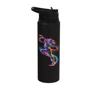 Dancer Line Art Colorful Electric Dance Motion Graphic Stainless Steel Insulated Water Bottle