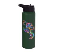 Dancer Line Art Colorful Electric Dance Motion Graphic Stainless Steel Insulated Water Bottle