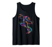 Dancer Line Art Colorful Electric Dance Motion Graphic Tank Top