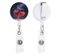 Dancer on Star Stage Retractable Badge Reel - Personalized ID Name Badge Holder with Lanyard Cute Badges Reel Holder Round Nurse Doctor Name Tag Badges Clip for Work