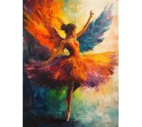 Dancer Paint by Numbers for Adults, Paint by Numbers Wing Pattern DIY Acrylic Oil Painting Kits, with 3 Brushes, Simple Painting Kits for Beginner Kids for Home Wall Decor Gifts 8x12 inch, Model 427