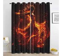 Dancer Thermal Curtains, Ballet Flame Dream Blackout Curtains, Drapes for Bedroom Living Room Home Decor, Eyelet Window Curtain 2 Panels 50 x 90 Inch Drop