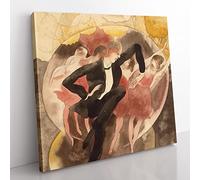 Dancer With Chorus by Charles Demuth Classic Painting Canvas Wall Art Print Ready to Hang, Framed Picture for Living Room Bedroom Home Office Décor, 50x50 cm (20x20 Inch)