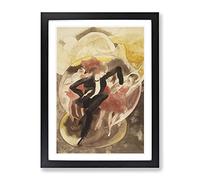 Dancer With Chorus By Charles Demuth Classic Painting Framed Wall Art Print, Ready to Hang Picture for Living Room Bedroom Home Office Décor, Black A3 (34 x 46 cm)