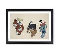 Dancers by Kamisaka Sekka Framed Print | A2 Black Framed Wall Art | Ready to Hang | Modern Nature Picture | Living Room Bedroom Lounge Office