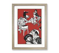 Dancers By Moriz Jung Classic Painting Framed Print | A4 Oak Framed Wall Art | Ready to Hang | Classic Historical Picture | Living Room Bedroom Lounge Office