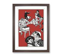 Dancers By Moriz Jung Classic Painting Framed Print | A4 Walnut Framed Wall Art | Ready to Hang | Classic Historical Picture | Living Room Bedroom Lounge Office