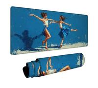 Dancers Mouse Pad Large, Blue Gaming Mouse Mat 24x12in, Desk Mat with Stitched Edge, XXL Mousepad Non-Slip Rubber Base, Office Accessories, Keyboard Pad, for Computers Gaming Accessories, Gifts 7-8751