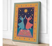 Dancers Under Stars Art Deco Canvas Wall Art Print 18x12 Inch (46 x 30 cm)
