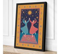 Dancers Under Stars Art Deco Canvas Wall Art Print 30x20 Inch (76 x 51 cm)