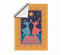 Dancers Under Stars Art Deco Unframed Wall Art Print A1 (84.1×59.4cm), Wall Decor for Living Room, Bedroom, Office & Home, Art Gift