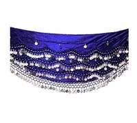 Dancers World Belly Dance Hip Belt Scarves Dancing Costume Coin Hip Scarves Belts FITS M L Medium Large (Royal Blue Silver), M/L - UK 14 - 16/18 (VSB012)