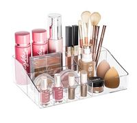 DancesCat Clear Makeup Organizer, Transparent Cosmetic Organisers for Lipsticks, Jewelry, Nail Care, Skincare Organiser for Vanity, Ideal Desk Organizer for Dresser and Bathroom (Clear)