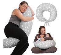 DancesCat Cooling Cotton Plus Size Breastfeeding Pillows, Adjustable Breast Feeding Pillow, Nursing Pillow, Baby Feeding Pillow, Maternity Pillow with 100% Cotton Cover, Baby Cushion with Back Support