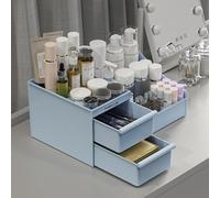 DancesCat Makeup Organizer Storage Drawers, Large Capacity Cosmetic Organisers for Lipsticks, Jewelry, Nail Care, Skincare Organiser for Vanity, Ideal Desk Organizer for Dresser and Bathroom (Blue)