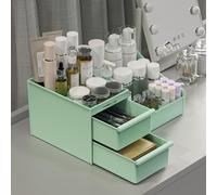 DancesCat Makeup Organizer Storage Drawers, Large Capacity Cosmetic Organisers for Lipsticks, Jewelry, Nail Care, Skincare Organiser for Vanity, Ideal Desk Organizer for Dresser and Bathroom (Green)