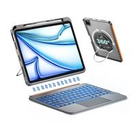 DANCESOUL Case with Keyboard for iPad A16 11th/10th & Air 11 inch (M3 M2 2025 2024), Magnetic Detachable Keyboard Case with Trackpad (Gray, iPad Air 11", Air 5/4th, Pro 11", iPad 11" A16/10th)