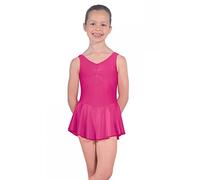 Dancewear Central Sleeveless ISTD Junior Lycra Leotard With Skirt, Raspberry