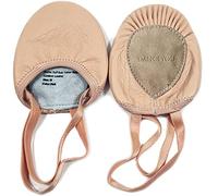 DANCEYOU Pirouette Leather Dance Shoes Lyrical Ballet Half Sole Ballet Jazz Contemporary Practice Turning Shoes Girls Women Pink XL