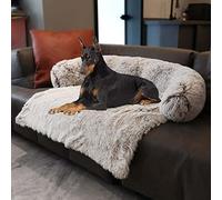 Danchen Dog Sofa Bed, Orthopedic, Soft Plush, Calming, Large Dog Cushion, Luxury Relief, Improved Sleep, Non Slip, Coffee, 80x75x13cm