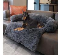 Danchen Dog Sofa Beds Orthopedic Soft Plush Calming Dog Cushion, Luxury Relief Improved Sleep Dog Ultra Pad Blanket Bed for Large Medium Dogs, Washable,Removable,Non Slip, Dark gray
