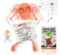 Dancing and Swinging 3D Skull Toy, 3D Swinging Wind Up Skeleton Desktop Spring Clockwork Toy, Skull Halloween Decor, Funny Gift, Desktop Anxiety Relief Decorations