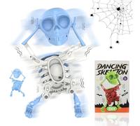 Dancing and Swinging 3D Skull Toy, 3D Swinging Wind Up Skeleton Desktop Spring Clockwork Toy, Skull Halloween Decor, Funny Gift, Desktop Anxiety Relief Decorations
