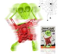 Dancing and Swinging 3D Skull Toy, 3D Swinging Wind Up Skeleton Desktop Spring Clockwork Toy, Skull Halloween Decor, Funny Gift, Desktop Anxiety Relief Decorations
