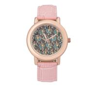 Dancing Baller with Peacock Feathers Women's PU Leather Strap Watch Analog Quartz Watch Casual Wristwatch for Home Work