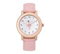 Dancing Ballerina Womens Elegant Watch Analogue Quartz Watch Leather Band Wristwatch