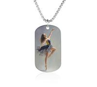 Dancing Ballet Dancer Men's Pendant Necklace Chain Customizable Jewelry Dog Tag Necklaces